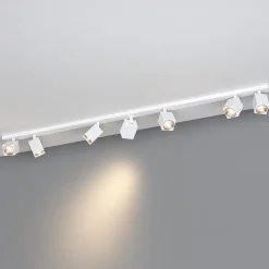 Plafoniere Moderne-Top Light plafoniera kibo bianca da soffitto binario led 7 luci orientabili