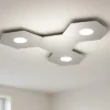 Plafoniere Moderne-Top Light plafoniera led hexagon componibile 3 luci + 1 piastra metallo grigio