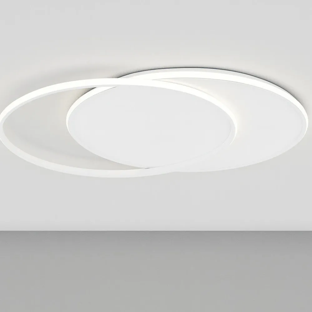 Plafoniere Moderne-Top Light plafoniera mercury bianca per cucina moderna design cerchi led 65w cct