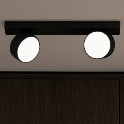 Plafoniere Moderne-Top Light Toplight plafoniera moderna nera con due faretti led orientabili
