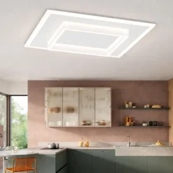 Plafoniere Moderne-Top Light plafoniera moderna wish bianca quadrata per soggiorno led cct