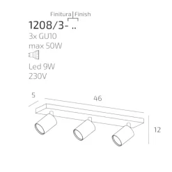 Plafoniere Moderne-Top Light Toplight plafoniera moderna tre luci orientabili sabbia