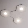 Plafoniere Moderne-Top Light plafoniera moderna led 3 luci + piastra decoro foglia argento