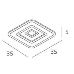 Plafoniere Moderne-Top Light plafoniera moderna zoom sabbia quadrata led cct