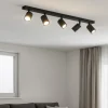 Plafoniere Moderne-Top Light Toplight plafoniera per cucina moderna nera 5 luci orientabili