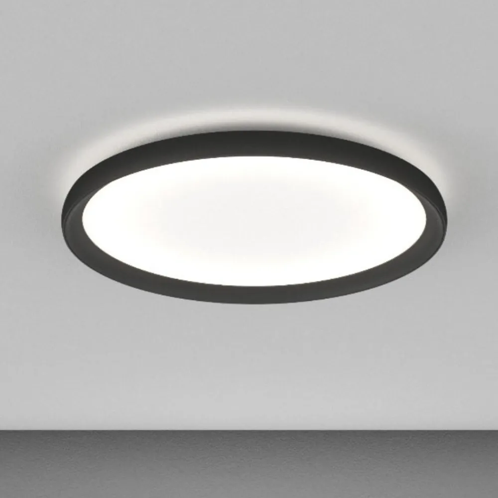 Plafoniere Moderne-Top Light plafoniera plana nera led 44w cct biemissione per cucina moderna