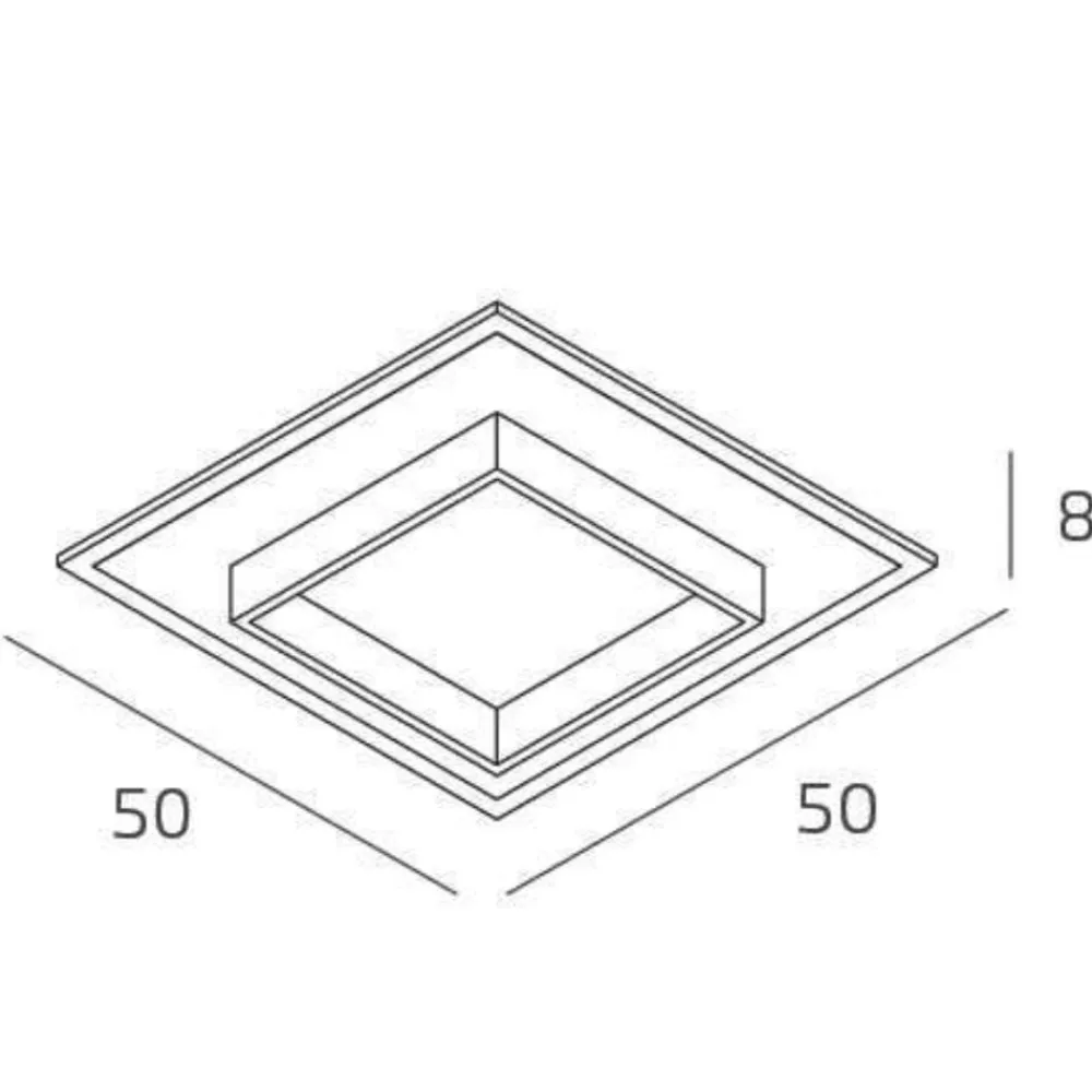 Plafoniere Moderne-Top Light plafoniera wish sabbia design quadrato per cucina led cct