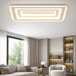 Plafoniere Moderne-Top Light plafoniera zoom rettangolare sabbia led 56x cct per soggiorno