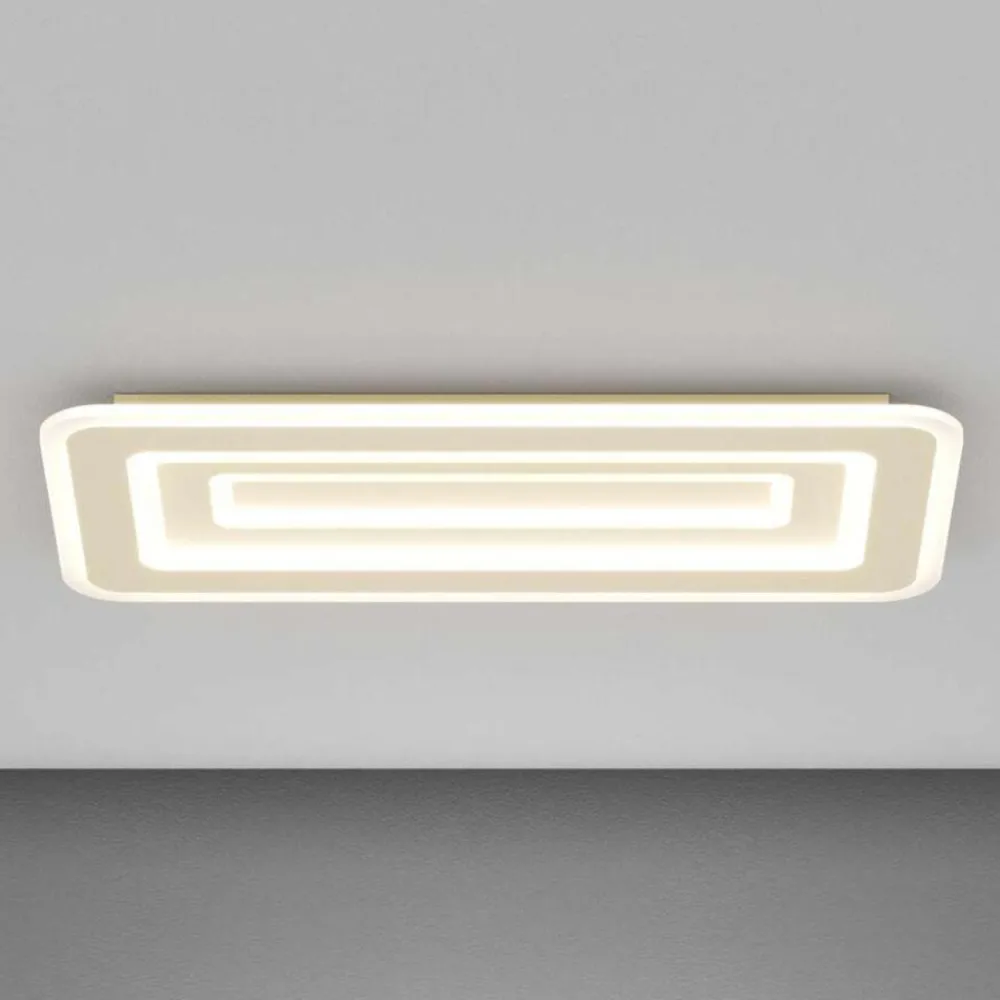 Plafoniere Moderne-Top Light plafoniera zoom rettangolare sabbia led 56x cct per soggiorno