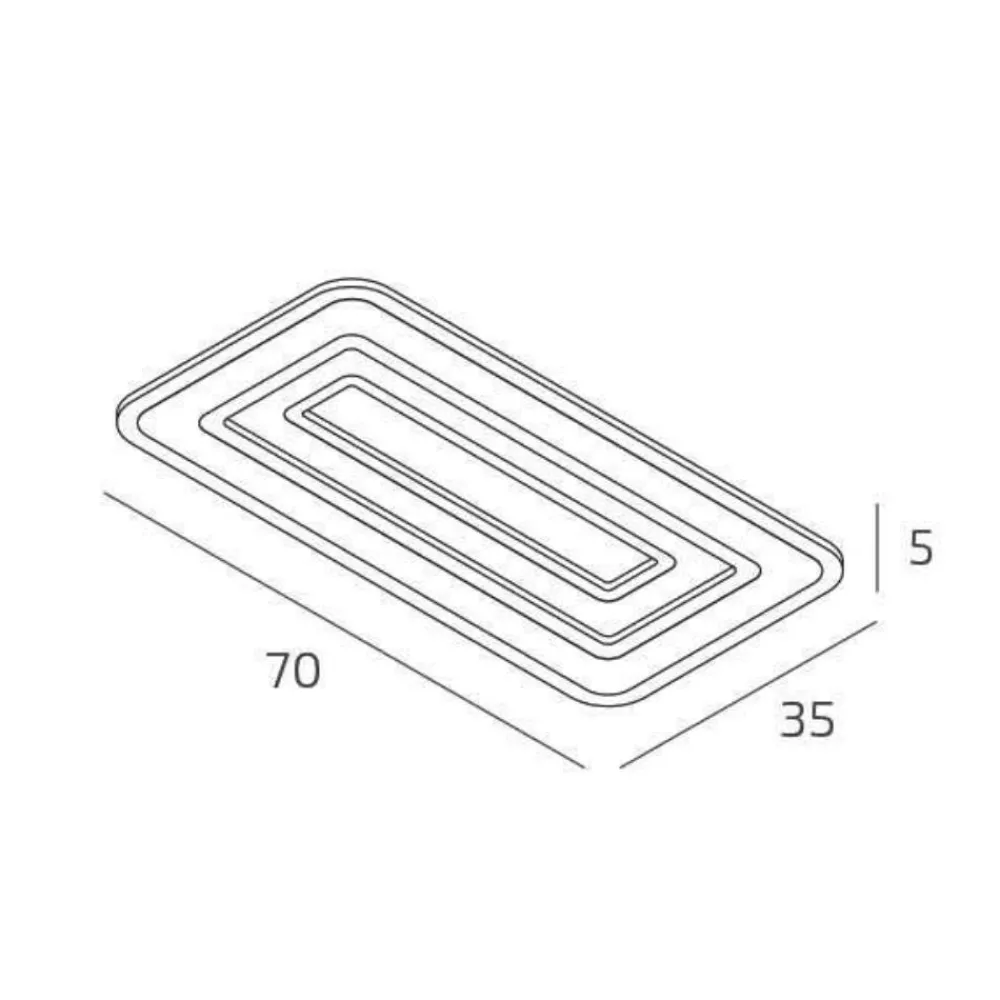 Plafoniere Moderne-Top Light plafoniera zoom rettangolare sabbia led 56x cct per soggiorno