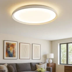 Plafoniere Moderne-Top Light plana plafoniera moderna bianca rotonda biemissione led 55w cct