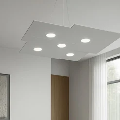 Lampadari Moderni-Top Light Toplight plate lampadario grigio design moderno per soggiorno