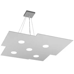 Lampadari Moderni-Top Light Toplight plate lampadario grigio design moderno per soggiorno