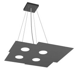 Lampadari Moderni-Top Light Toplight plate lampadario moderno antracite squadrato