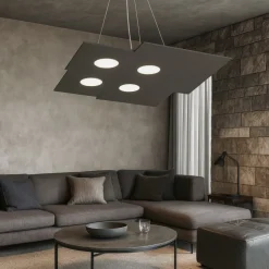 Lampadari Moderni-Top Light Toplight plate lampadario moderno antracite squadrato