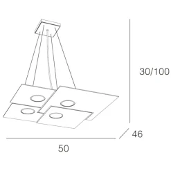 Lampadari Moderni-Top Light Toplight plate lampadario moderno antracite squadrato