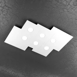 Plafoniere Moderne-Top Light plate plafoniera design moderna bianca squadrata