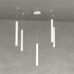 Lampadari Moderni-Top Light round tube lampadario cilindri bianchi per salotto