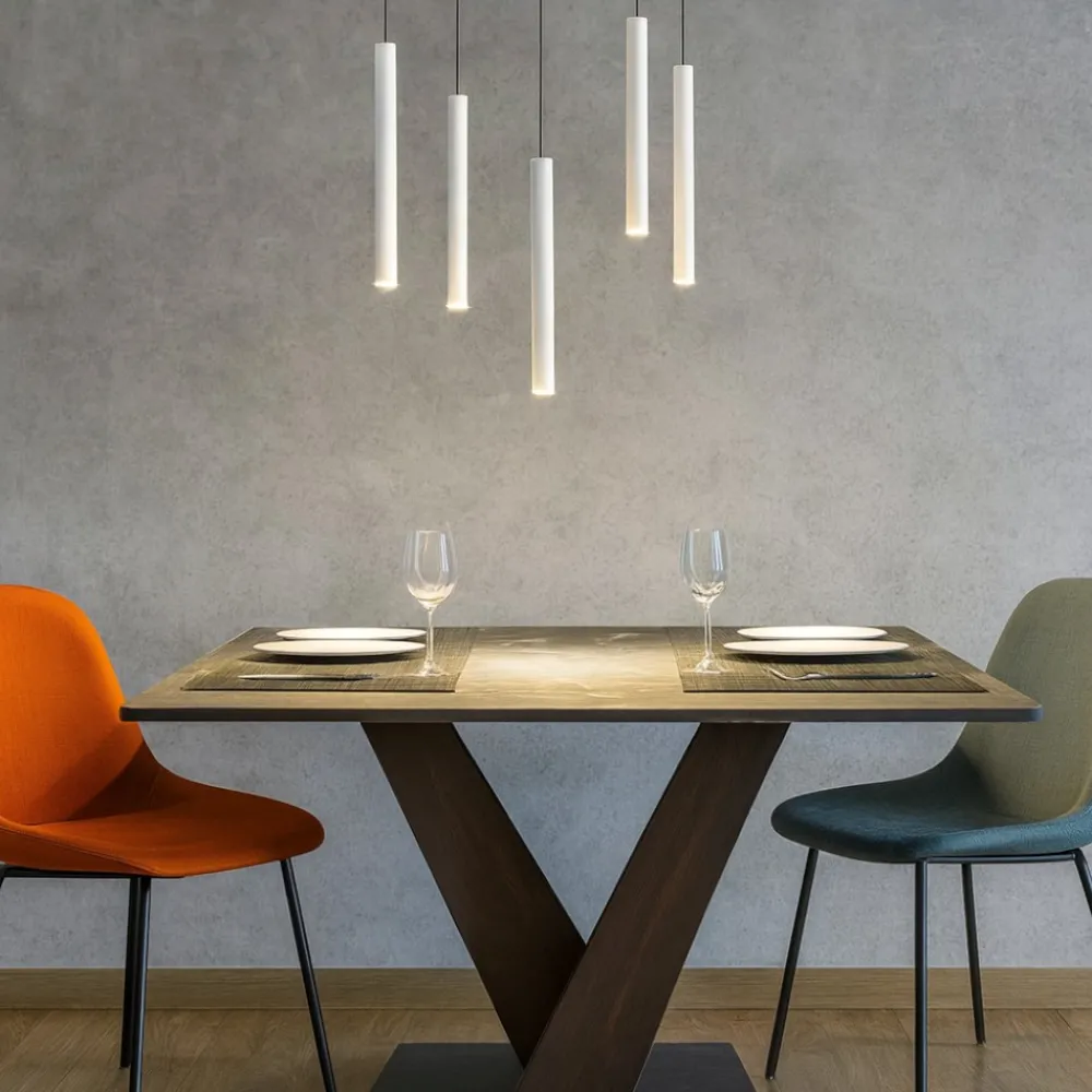 Lampadari Moderni-Top Light round tube lampadario cilindri bianchi per salotto