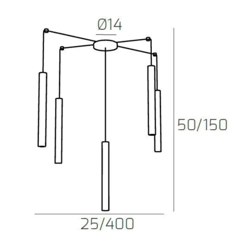 Lampadari Moderni-Top Light round tube lampadario cilindri bianchi per salotto