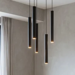 Lampadari Moderni-Top Light round tube lampadario moderno cilindri nero