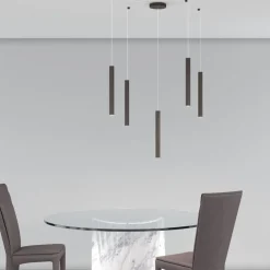 Lampadari Moderni-Top Light round tube lampadario moderno cilindri nero