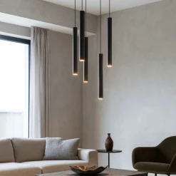 Lampadari Moderni-Top Light round tube lampadario moderno cilindri nero