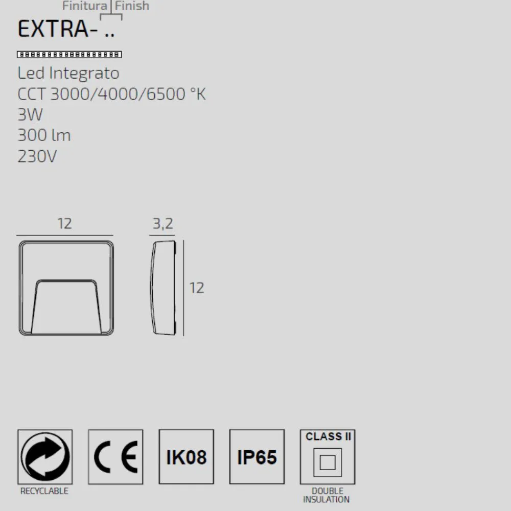 Segnapasso Led-Top Light segnapasso a parete per esterni moderno antracite led 3w cct ip65