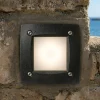 Segnapasso Led-Top Light segnapasso da incasso a parete quadrato nero per esterno anti corrosione ip66