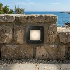 Segnapasso Led-Top Light segnapasso da incasso a parete quadrato nero per esterno anti corrosione ip66