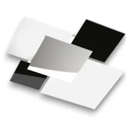 Plafoniere Moderne-Top Light shadow plafoniera 90cm moderna da cucina vetri nero bianco