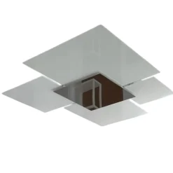 Plafoniere Moderne-Top Light Toplight shadow plafoniera 90cm moderna per cucina bianca cromo