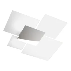 Plafoniere Moderne-Top Light Toplight shadow plafoniera 90cm moderna per cucina bianca cromo