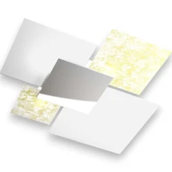 Plafoniere Moderne-Top Light shadow plafoniera moderna 71cm bianco oro rettangolare per cucina