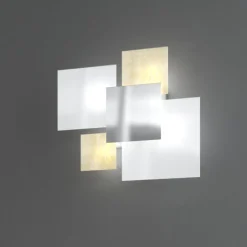 Plafoniere Moderne-Top Light shadow plafoniera moderna 71cm bianco oro rettangolare per cucina