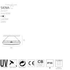 Applique Da Esterno-Top Light siena applique nera per esterni ip66