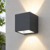 Applique Da Esterno-Top Light spa applique per esterno cubo antracite biemissione luce ip54