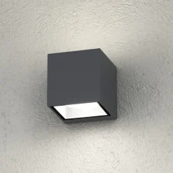 Applique Da Esterno-Top Light spa applique per esterno cubo antracite biemissione luce ip54