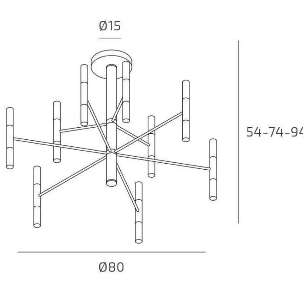 Lampadari Moderni-Top Light space sabbia lampadario moderno 9 bracci per soggiorno
