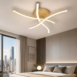 Plafoniere Moderne-Top Light Toplight tornado plafoniera led 24w 3000k-4000k oro per camera da letto