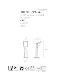 Lampioni Da Giardino-Top Light trento grigio lampioncino da giardino ip66