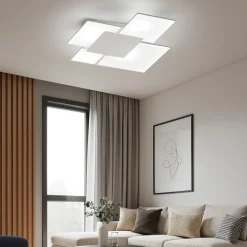 Plafoniere Moderne-Top Light Toplight upgrade plafoniera moderna vetro grigio design quadrata