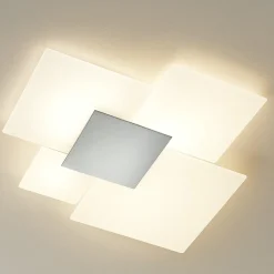 Plafoniere Moderne-Top Light Toplight upgrade plafoniera moderna vetro bianco placca bianca rettangolare