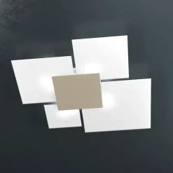 Plafoniere Moderne-Top Light Toplight upgrade sabbia plafoniera moderna vetro bianco