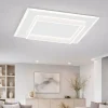 Plafoniere Moderne-Top Light wish bianca grande plafoniera led 58w cct design quadrata