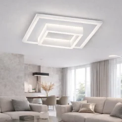 Plafoniere Moderne-Top Light wish plafoniera bianca moderna design quadrato led 29w cct