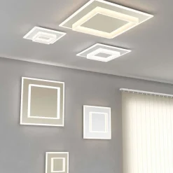 Plafoniere Moderne-Top Light wish plafoniera led 58w cct design quadrato sabbia