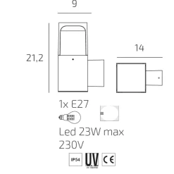 Applique Da Esterno-Top Light york applique da esterno corten design moderno
