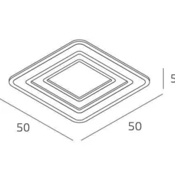 Plafoniere Moderne-Top Light zoom plafoniera moderna bianca per soggiorno led 55w cct