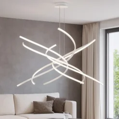 Lampadari Moderni-Top Light Tornado toplight lampadario moderno bianco led 88w 4000k